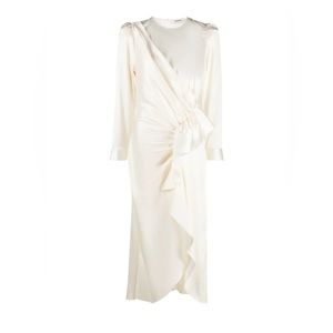 SANDRO - Asymmetric Satin Midi Dress Size FR 36 / US 4